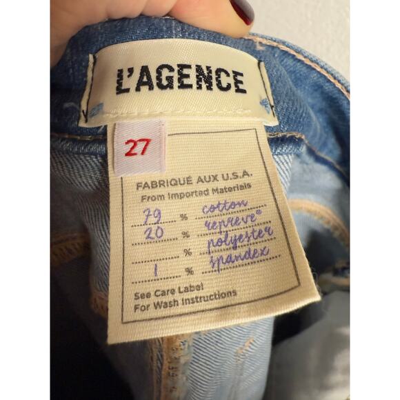 L’Agence Selma Flare Leg High Rise Denim Blue Jeans Size 27 - Picture 12 of 13